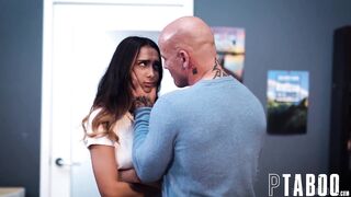 Creepy Teacher Uses His Power To Pressure StepDaughter Kiarra Kai Into Fucking Him