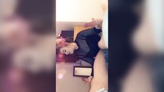 Teen girl cheats on boyfriend with two random cocks in mmf threesome