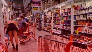 Cristina Almeida, slutwife flashing in the supermarket.