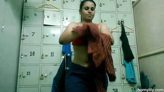 Horny Lily Indian Babe In Gym Working Out Naked