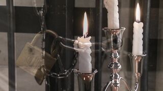 Japanese slave gets her teen hairy cunt stuffed by 2 cocks!
