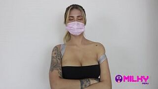 Yorgelis seduces me with her beautiful tits in her new cleaning job and tastes my milk one more time ... the girl is very submissive !!