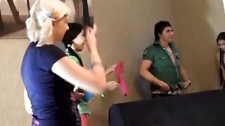 2 young Asian women fucked at a party