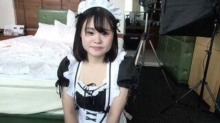 Ordinary Japanese teenage amateur students wear maid clothes and lick, blow and assfuck, uncensored
