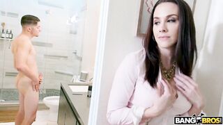 BANGBROS - Stepmom Chanel Preston Catches Son Jerking Off In Bathroom