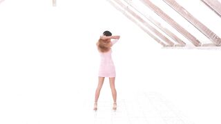 Indonesian babe putri Cinta, stripping showing her fake tits