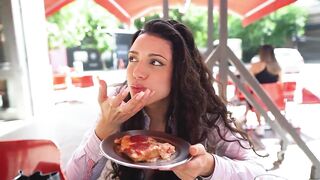 Latina loves Pizza with cum topping