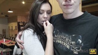 HUNT4K. Cutie makes love with stranger to earn cash for...