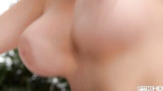 Get ready for busty bombshell Alyson Tyler riding hubby's giant veiny cock