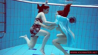 Big titted hairy and tattoed teens in the pool