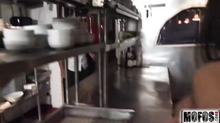 Latina Waitress's Kitchen Blowjob video starring Priya Price - Mofos.com
