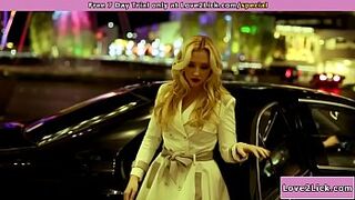 Dominant businesswoman facesits escort