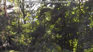 Passionate couple porn scenes in the desolate woods