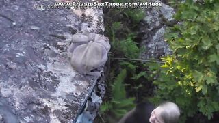 Passionate couple porn scenes in the desolate woods