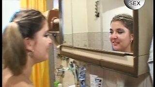 Chubby German teen gets fucked by a bunch of older guys - retro