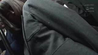 Girl With Big Tits is Groped from Behind on a Crowded Bus and Feels Great
