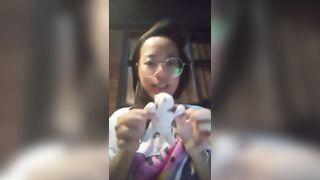 Asian girl at home alone and bored masturbates 16