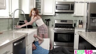 Nymphomanic teen stepsister Cecelia Taylor rides bros cock who got stuck