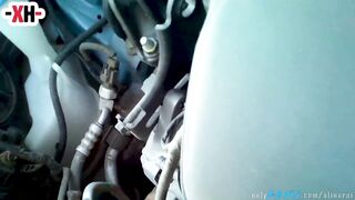 Thanked the guy for repairing the car, had sex in nature. OMG