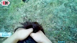 Thanked the guy for repairing the car, had sex in nature. OMG