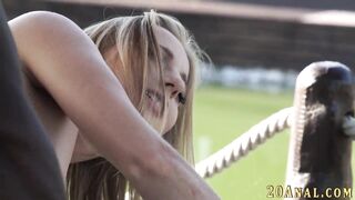 Babe has interracial anal