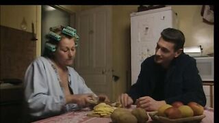 Nice older housewife sucking young cock