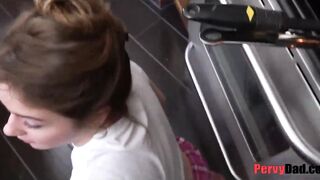 Hungry Daughter Eats Daddy's Balls for BREAKFAST