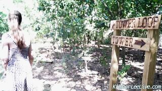 Busty Babe Kimber Lee Flashes and Gives BJ in Public Park!