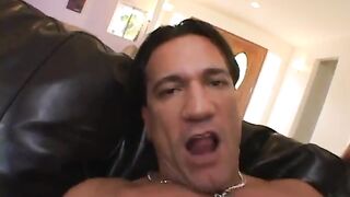 Sweet young blond- and brown-haired chicks ravaged by thick dick on a couch